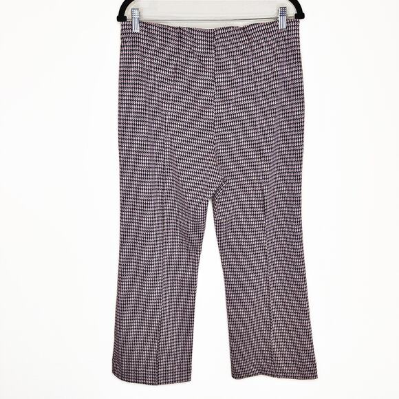 Eva Franco Anthropologie Houndstooth Margot High Rise Kick Flare Ankle Pants Lg - Picture 14 of 15